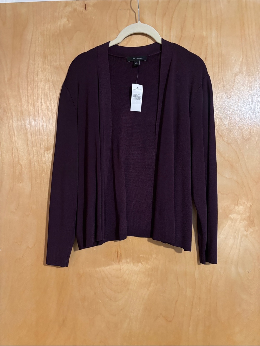 Ann Taylor Open-Front Cardigan - Plum